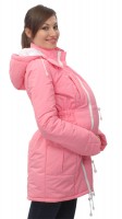 Демисезонная куртка для беременных/слингокуртка Розовая с флисовым утеплителем Katinka, размер М