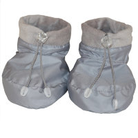 Утепленные пинетки-бахилы для обуви малыша серые/серый флис Katinka
