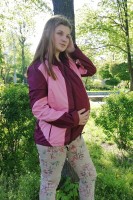 Легкая универсальная куртка-ветровка для беременных/слингокуртка 3 в 1 бордо/розовый Katinka размер M