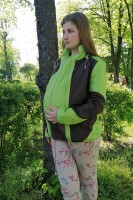 Легкая универсальная куртка-ветровка для беременных/слингокуртка 3 в 1 олива/коричневый Katinka размер M