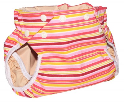Багаторазовий підгузник для плавання смугастий рожевий/бордо/жовтий Katinka Підгузник для плавання