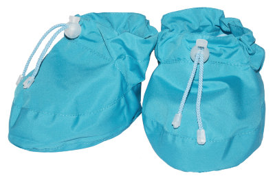 Защитные пинетки-бахилы для обуви малыша, бирюзовые Katinka В осенне-зимний период обеспечивают защиту от мокрой и грязной обуви малыша