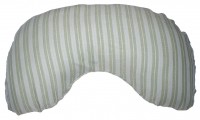 Универсальная С-образная подушка для беременных и для кормления полосы зеленый/голубой (лен)