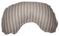 Универсальная С-образная подушка для беременных и для кормления полосы коричневый/бежевый (лен)