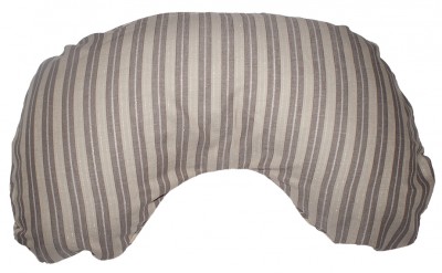 Универсальная С-образная подушка для беременных и для кормления полосы коричневый/бежевый (лен) Многофункциональная подушка в помощь будущей /кормящей маме