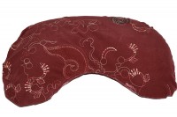 Универсальная С-образная подушка для беременных и для кормления бордовая с вышивкой (вельвет)