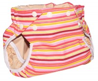 Многоразовый подгузник для плавания Полосы розовый/бордо/желтый, Katinka