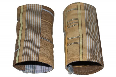 Накладки-слюнявчики на лямки рюкзака бязь бежевий/клітинка Katinka Зручність накладок у захисті від забруднення слиною малюка лямок рюкзака